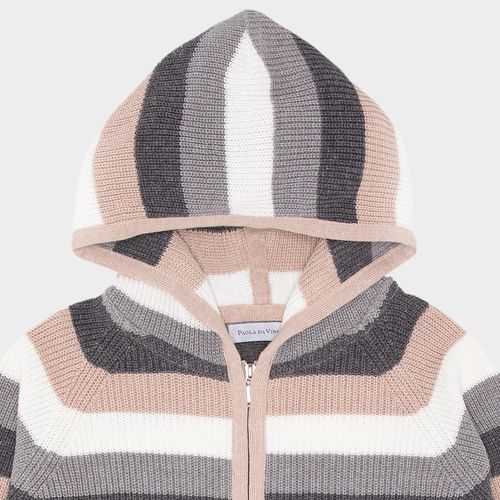 Blusa Infantil Masculino Tricot Listrada - BEGE