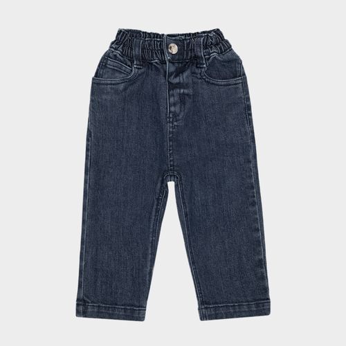 Calça Jeans Empol de Bebê Masculina com Bolsos - AZUL MARINHO