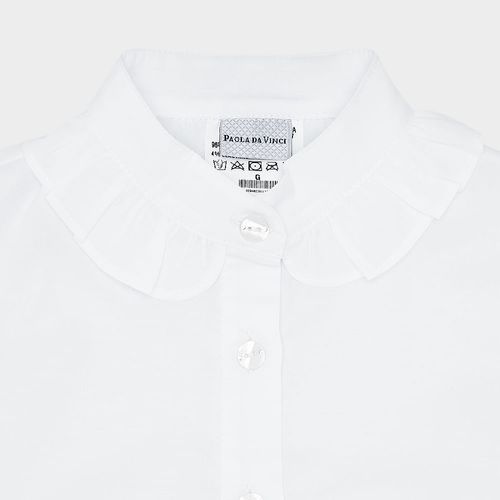 Camisa de Bebê Feminina Manga longa Babados - BRANCO