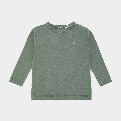 Camiseta de Bebê Masculina Manga Longa Malha Flamê - VERDE