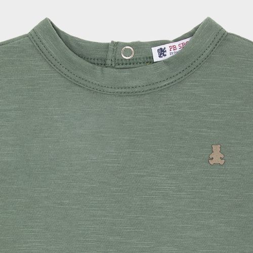 Camiseta de Bebê Masculina Manga Longa Malha Flamê - VERDE