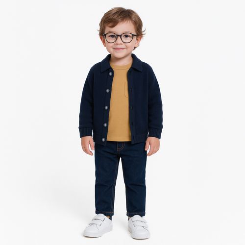 Casaco de Bebê Masculino Malha - AZUL MARINHO