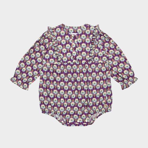 Romper de Bebê Feminino Algodão Egípcio Liberty Fabrics - ROXO