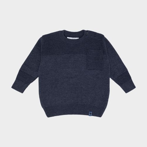 Blusa de Bebê Masculino Recorte Com Bolsos - AZUL JEANS