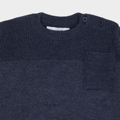 Blusa de Bebê Masculino Recorte Com Bolsos - AZUL JEANS