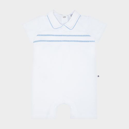 Macacão de Bebê Masculino Curto Egípcio Gold Com Bordado - BRANCO
