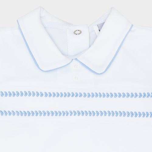Macacão de Bebê Masculino Curto Egípcio Gold Com Bordado - BRANCO