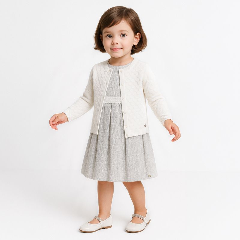 Cardigan de Bebe Feminino Tricot Ponto em Relevo - OFF WHITE_08.04.0296_1013_1