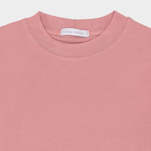 Camiseta Mid Pima Infantil Feminina de Manga Longa - ROSE