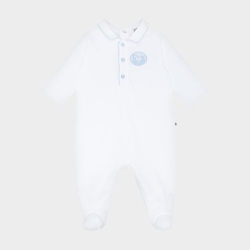 Macacão de Bebê Masculino Longo Algodão Egípcio Gold - BRANCO
