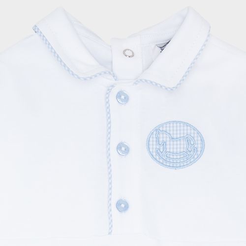 Macacão de Bebê Masculino Longo Algodão Egípcio Gold - BRANCO