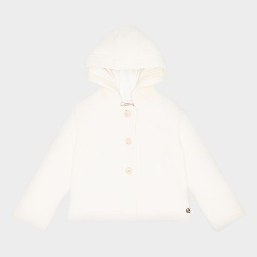 Casaco Infantil Feminino Microsoft com Capuz - OFF WHITE