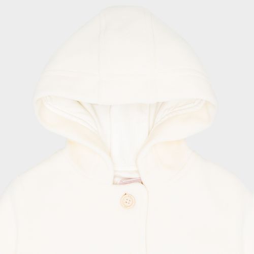 Casaco Infantil Feminino Microsoft com Capuz - OFF WHITE