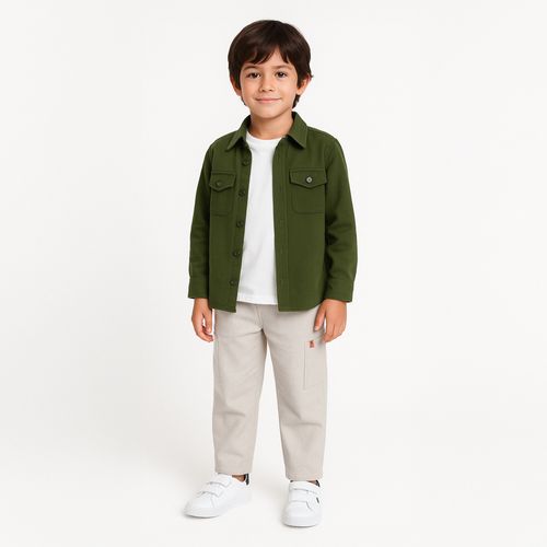 Calça Infantil Masculina com Bolsos - BEGE