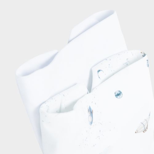 Conjunto de Babador Bandana Estampas - 2 Unidades - BRANCO/ LUNAR
