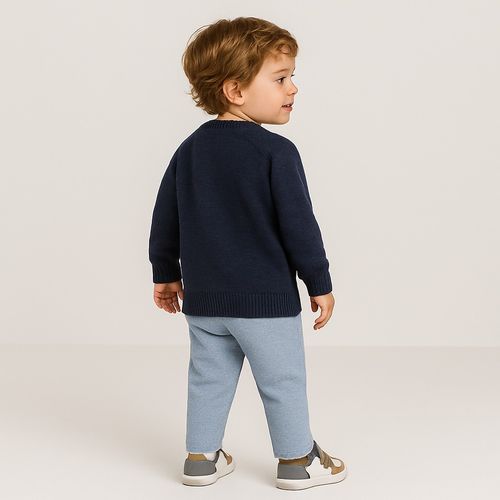 Calça de Bebê Masculina Piquet - AZUL
