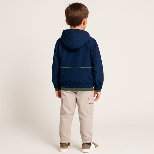 Jaqueta Corta Vento Infantil Unissex Bicolor Brasil - AZUL MARINHO