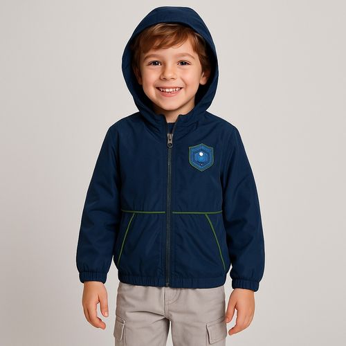 Jaqueta Corta Vento Infantil Unissex Bicolor Brasil - AZUL MARINHO