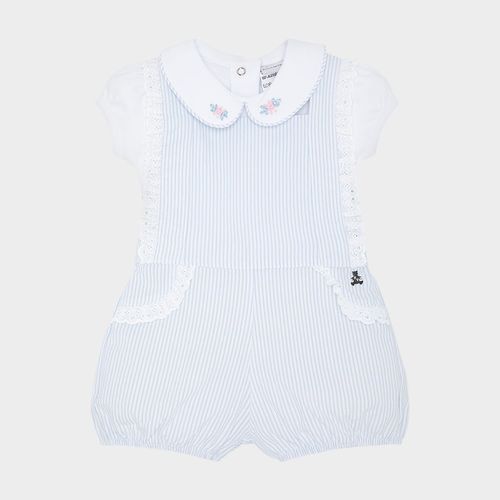Romper de Bebê Feminino Annaruga com Body - AZUL BEBE