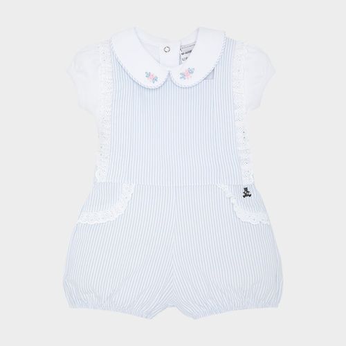Romper de Bebê Feminino Annaruga com Body - AZUL BEBE