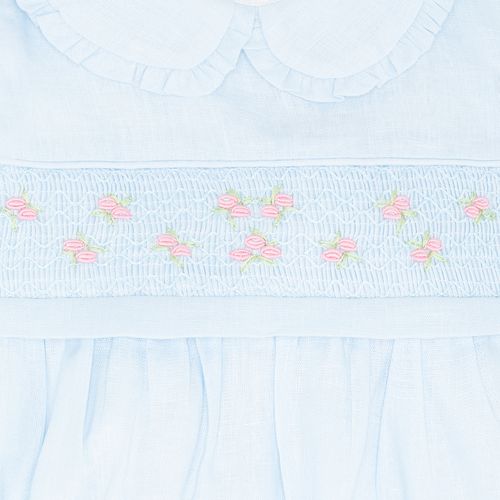 Blusa Bebê Feminina Canelada Manga Longa com Babados - AZUL BEBE
