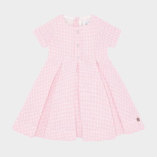 Vestido de Bebê  Feminino Tweed com Recortes - ROSA