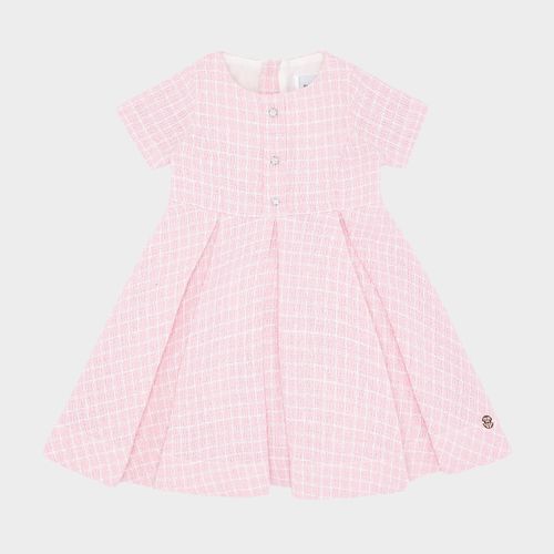 Vestido de Bebê  Feminino Tweed com Recortes - ROSA