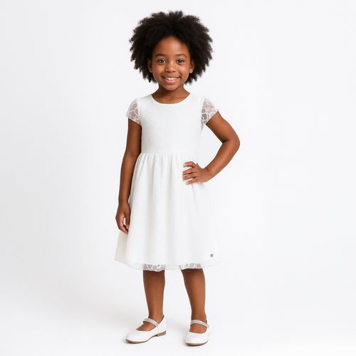 Vestido Infantil Feminino Tule - BRANCO