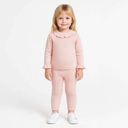 Conjunto de Bebê Feminino Blusa com Babados - ROSA MESCLA