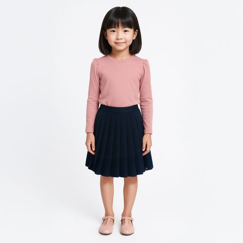 Camiseta Mid Pima Infantil Feminina de Manga Longa - ROSE