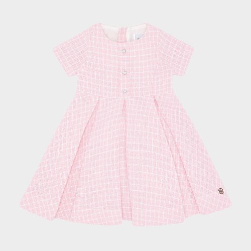 Vestido de Bebê  Feminino Tweed com Recortes - ROSA