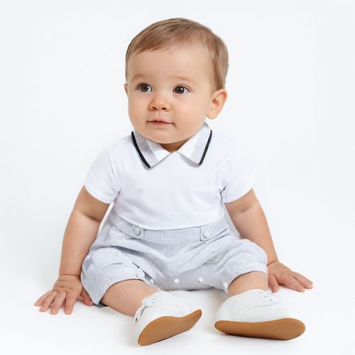 Romper de Bebê Masculino Algodão Egípcio - CINZA