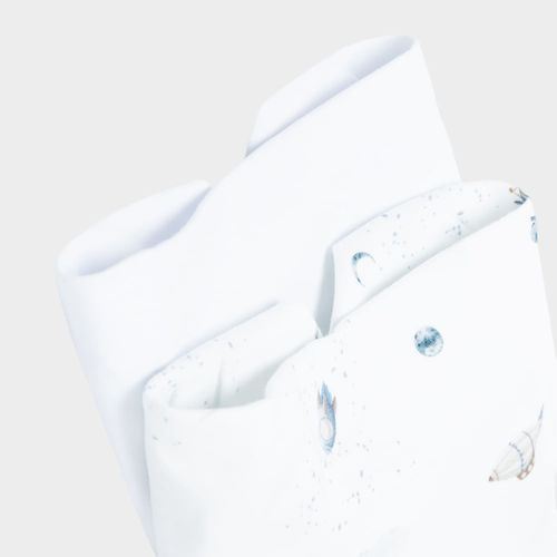Conjunto de Babador Bandana Estampas - 2 Unidades - BRANCO/ LUNAR