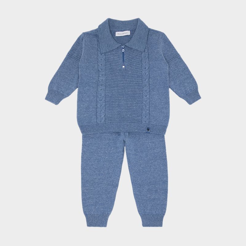 Conjunto de Bebe Masculino Camisa Polo Listrada - AZUL ROYAL_08.22.0016_1072_1