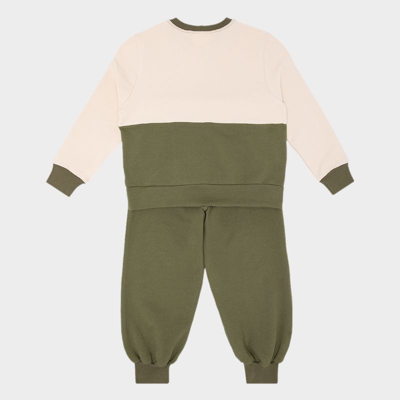 Conjunto Infantil Masculino em Fleece Bicolor Sports - VERDE_7