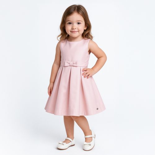 Vestido Infantil Feminino Zibeline Recorte - ROSA BEBE