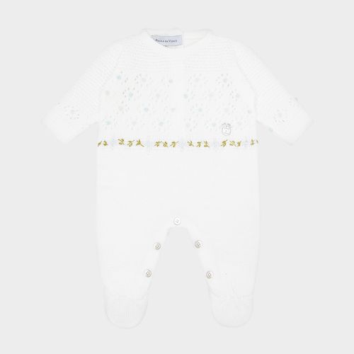 Conjunto de Macacão de Bebê Feminino com Manta Dayse - BRANCO