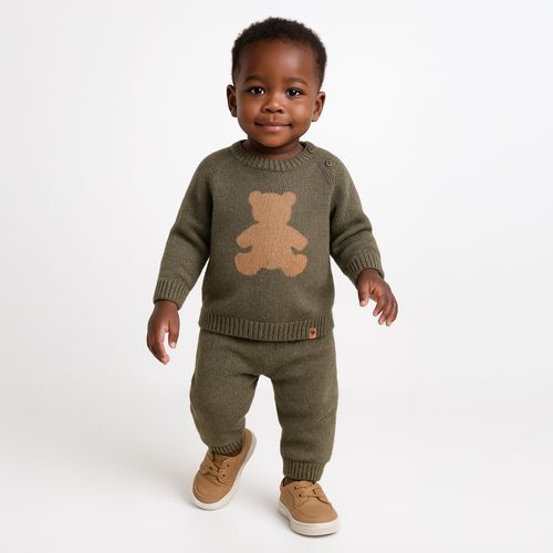 Conjunto de Bebê Masculino Jacquard Urso - CRU