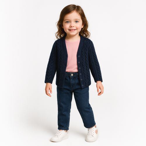 Calça Jeans Empoli de Bebê Feminina com Bolsos - AZUL MARINHO