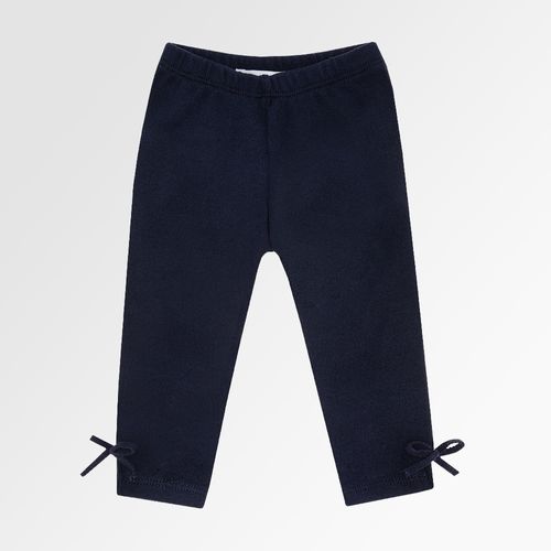 Legging de Bebê Feminina Tricot com Laço - AZUL PROFUNDO