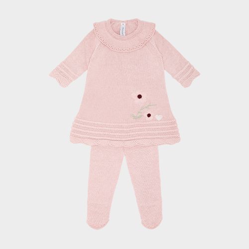 Saida Maternidade Feminina em Tricot Bordado Flores - MESCLA DOLCE