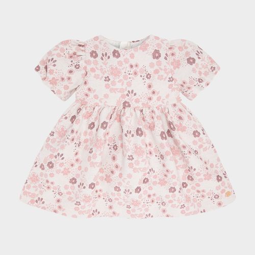 Vestido Bebê Feminino Jacquard Flowers Rose - ROSE