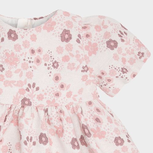 Vestido Bebê Feminino Jacquard Flowers Rose - ROSE