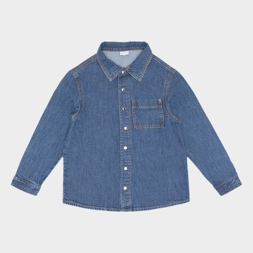 Camisa Infantil Masculino Jeans Bozzi - AZUL