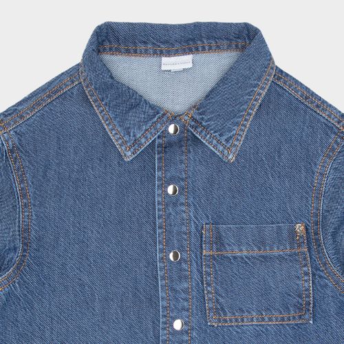 Camisa Infantil Masculino Jeans Bozzi - AZUL