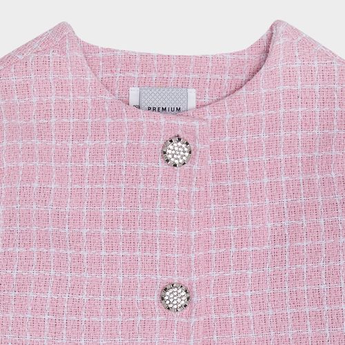 Casaco Infantil Feminino Tweed - ROSA