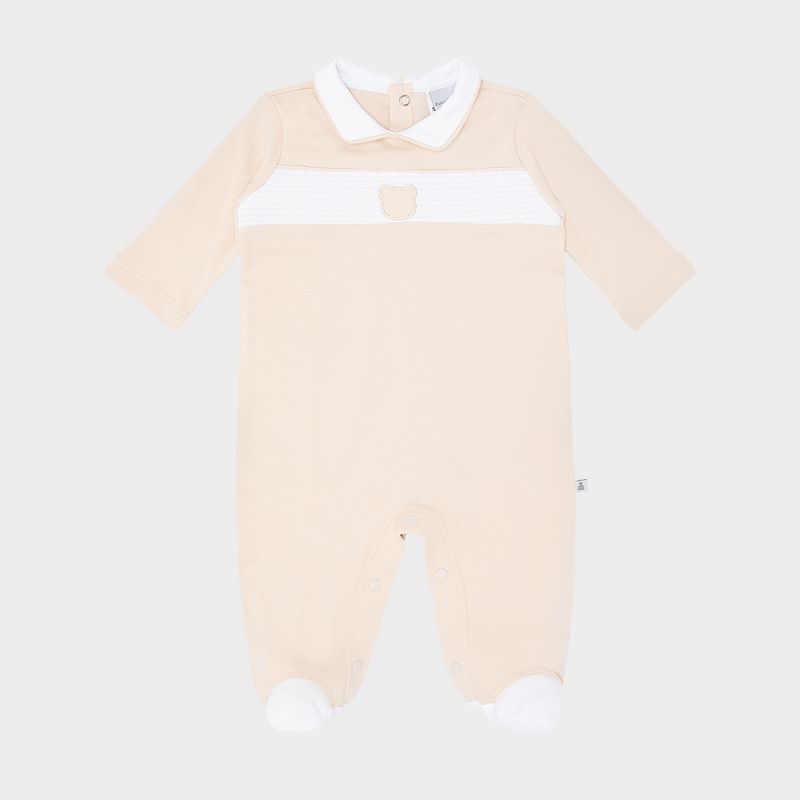 Macacao Bebe Masculino Egipcio Gold Smock Bimbi - BEGE_09.16.1196_1047_1