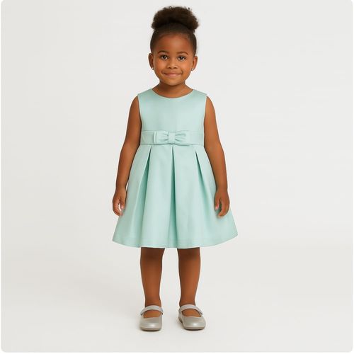 Vestido de Bebê Feminino Zibeline com Laço - VERDE