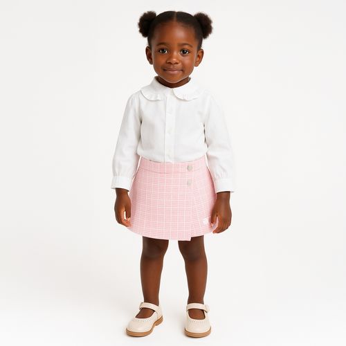 Saia Shorts Bebê Feminina Tweed - ROSA