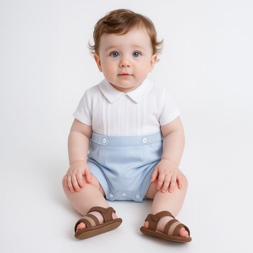 Romper de Bebê Masculino Fio 60 - AZUL